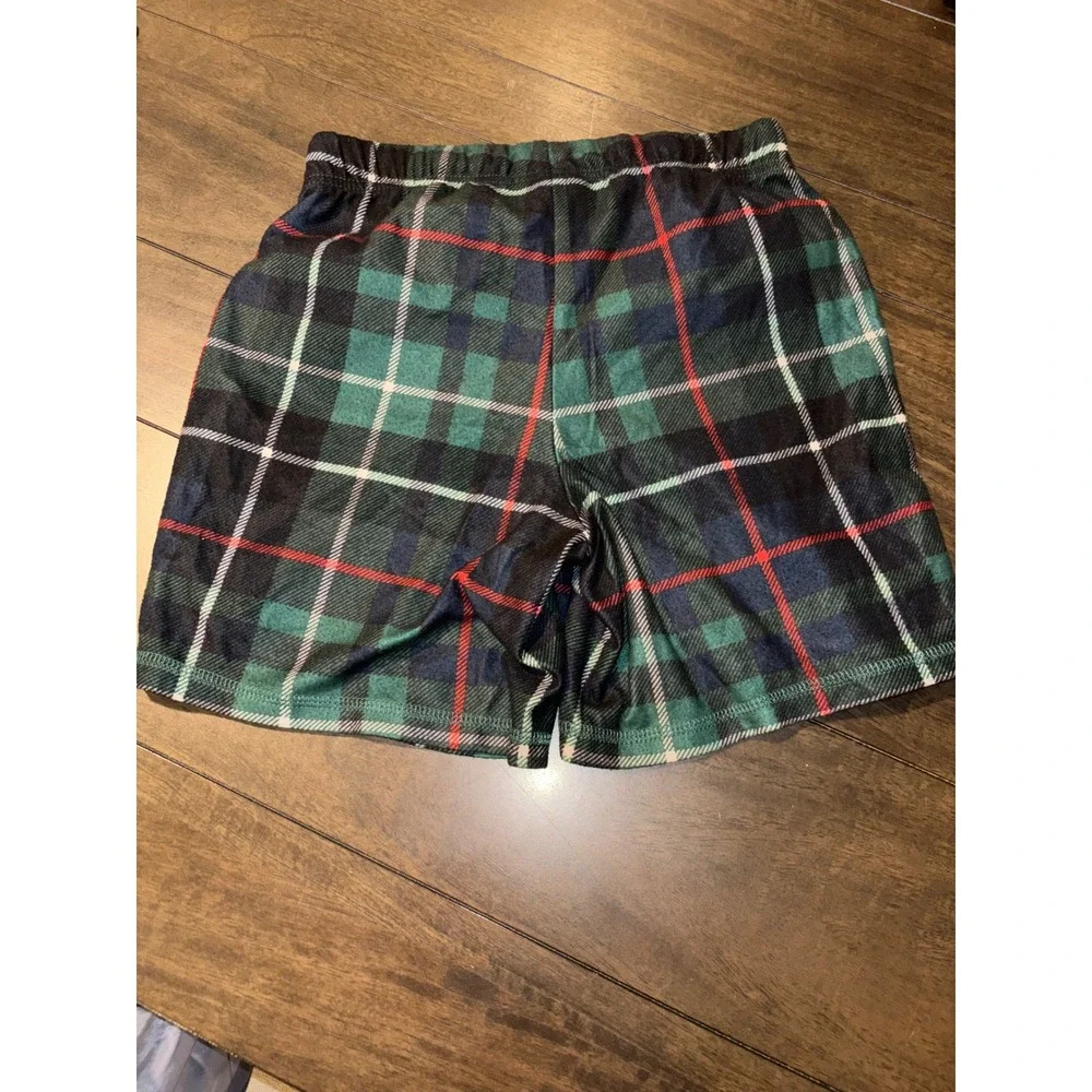 Cat & Jack Boys Green Plaid Pajama Shorts Size M 8 Sleepwear Flame Resistant